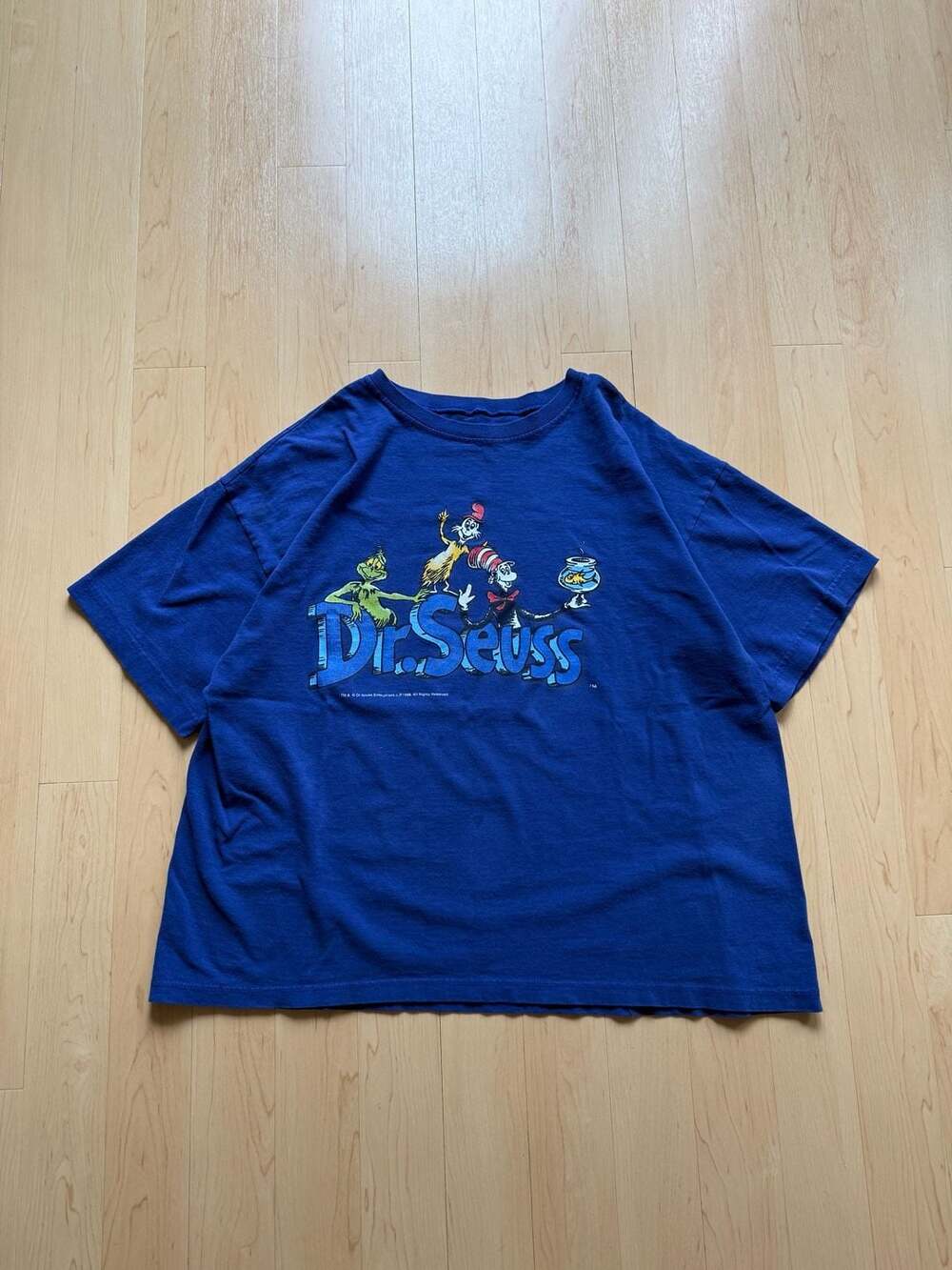Dr. Seuss 1998 Graphic T-Shirt Blue Vintage